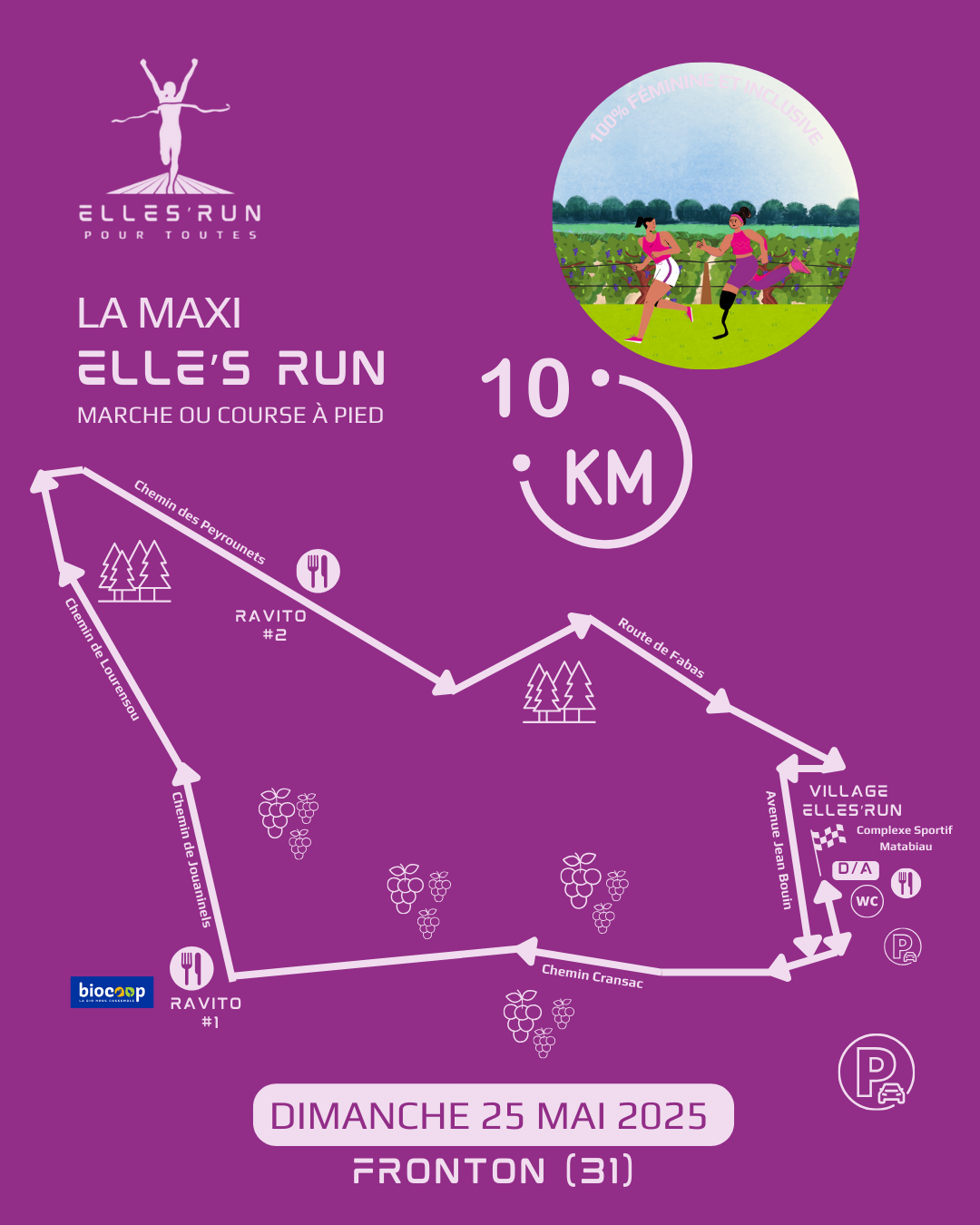 Parcours 10 KM Elles Run